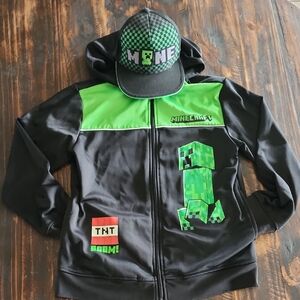 Kids Creeper Hoodie - Black and Green
